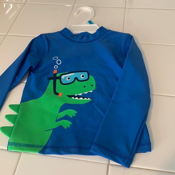 Little Me Other - 24mo NWT Little Me swim top UPF 50+. Blue w/ green Dino